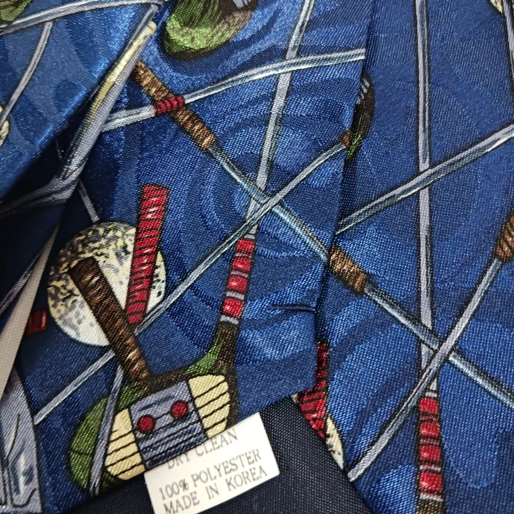 Unbranded Golf Club Tie Mens One Size Blue Excellent Sports Novelty Necktie